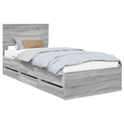 Letto singolo | Letto per adulti | Struttura del letto Grigio Sonoma Legno Ingegnerizzato