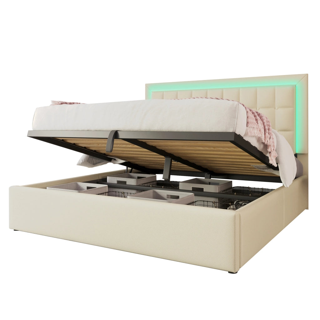 letto imbottito in pu bianco 160x200 cm
