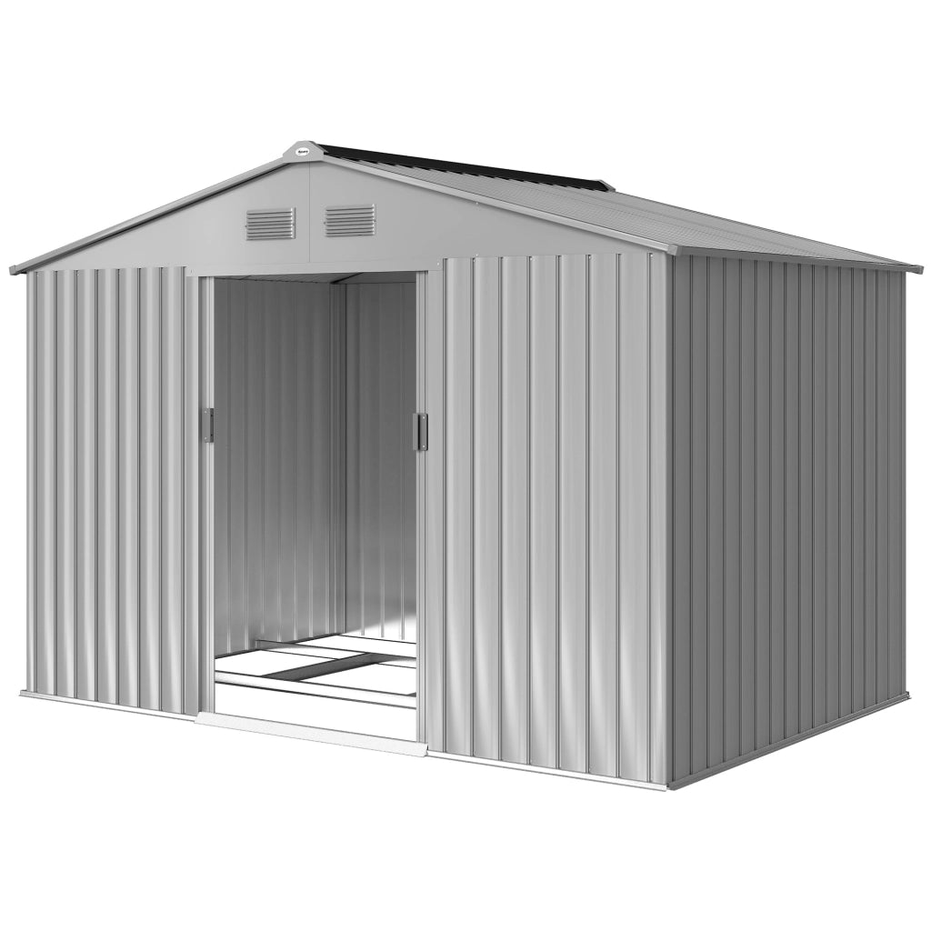 Casetta da Giardino 4,9 m2 ¨C Xylo ¨C 277x195x192 cm Grigio con Porta Scorrevole e Ventilazione