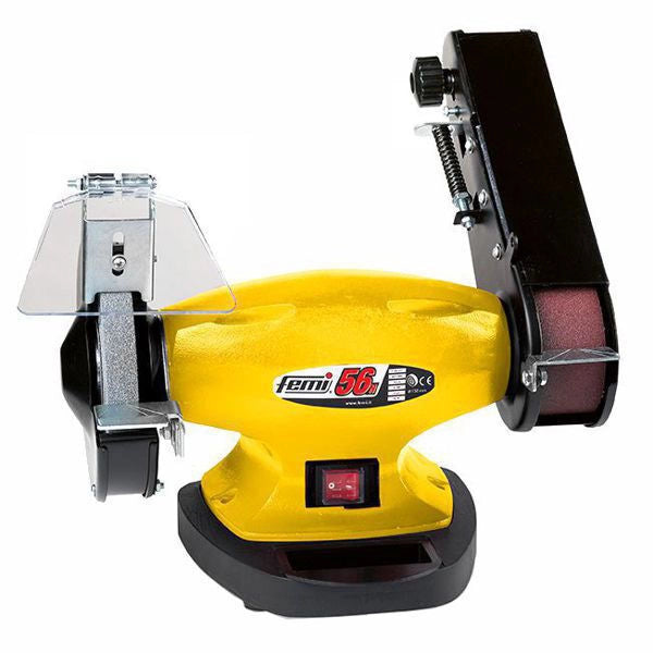 FEMI 504B ASP FEMI Levigatrice a Nastro Inclinabile con Aspirazione 120 x 1500 mm 900W con Basamento e Aspiratore Montato colore Nero