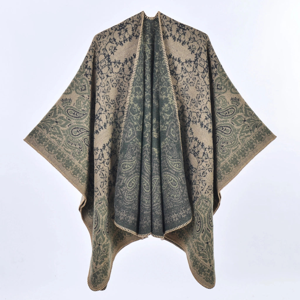 Nuovo modello di scialle caldo con orlo a spacco, mantella, cardigan in cashmere da donna, sciarpa