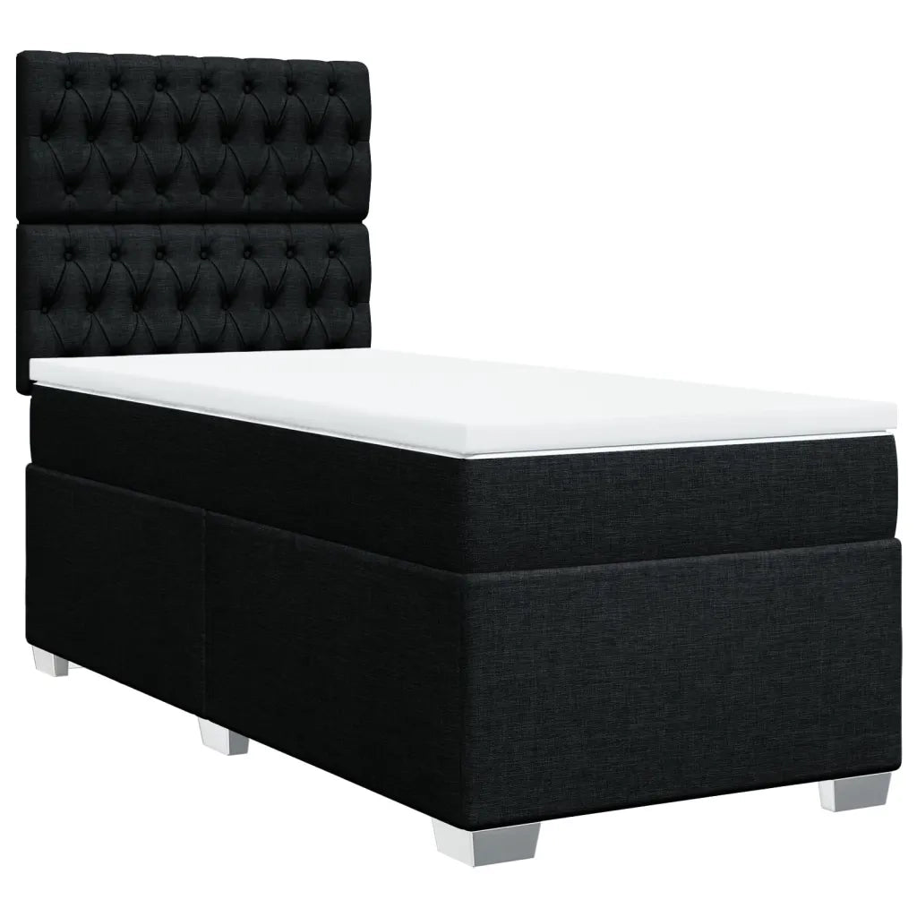 Giroletto a Molle con Materasso Nero 90x190 cm in Tessuto 3290352