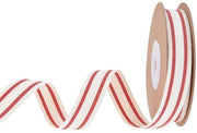 Lint Cadeau Rood/Zwart - Striscia di Cotone - 15 mm di Larghezza - Per Imballo di Regalo - Materiale Sostenibile