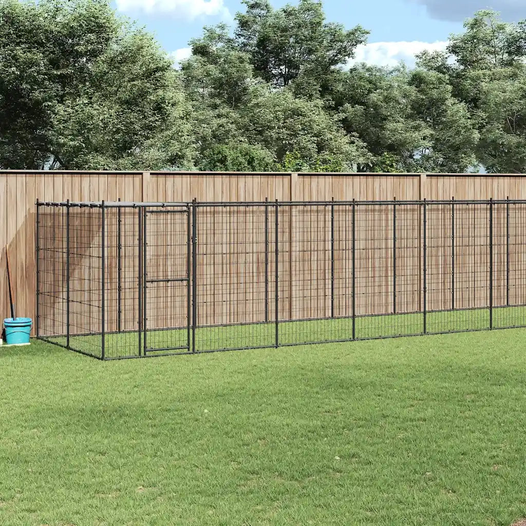 Gabbia per Cani da Esterno in Acciaio con Tetto 26,62 m² 3082297