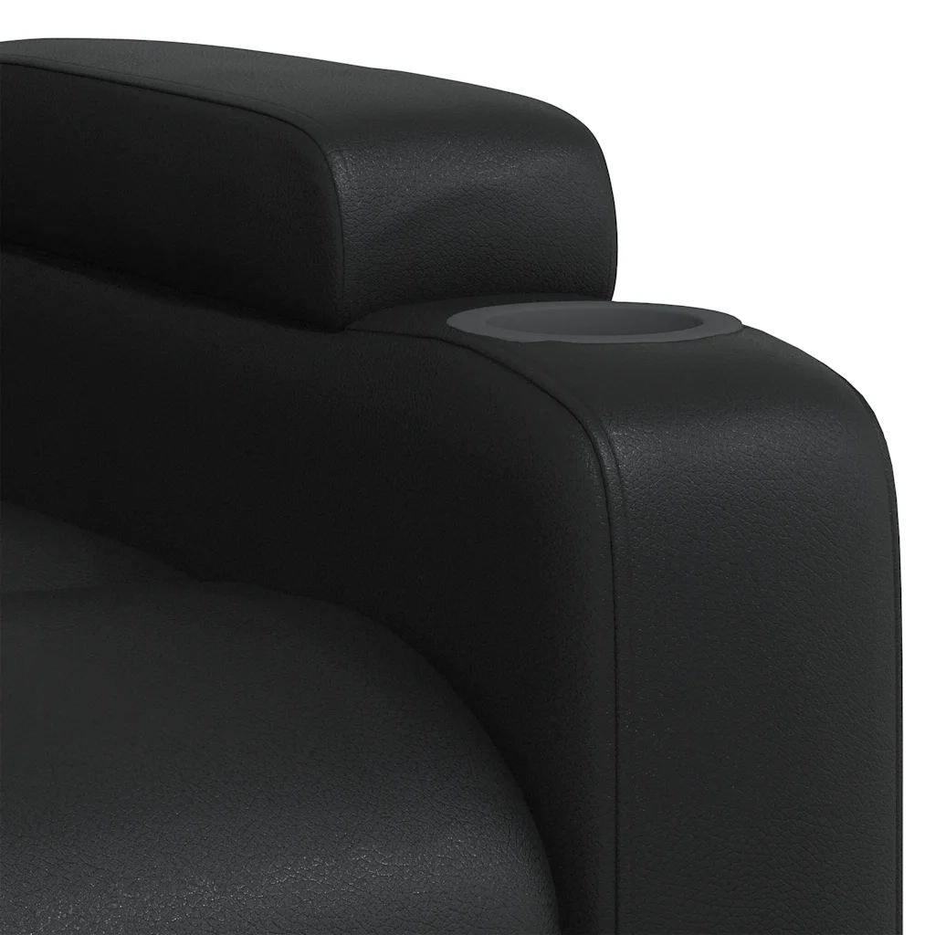 Divano Sedia-Poltrona reclinabile nera in similpelle 539657