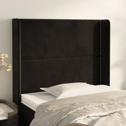 Testiera ad Orecchio Nera 93x16x118/128 cm in Velluto 3119478