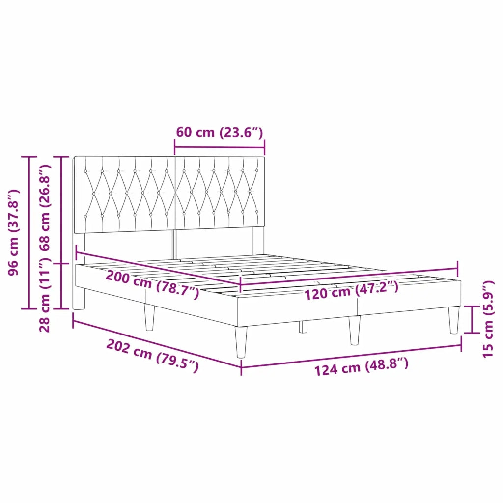 Struttura del letto con testiera-Giroletto Blu 120 x 200 cm Velluto 384613