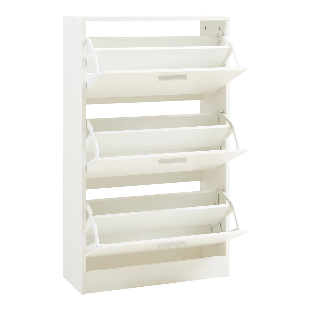 Scarpiera Sykkylven con 3 Contenitori Ribaltabili - Bianco [en.casa]