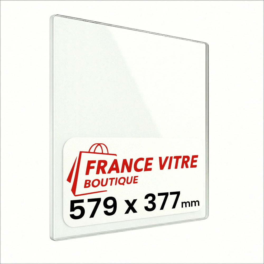 579 x 377 x 4 mm - Vetro per stufa a legna - vetro camino di ricambio - vetro per caminetto resistente al fuoco - France Vitre