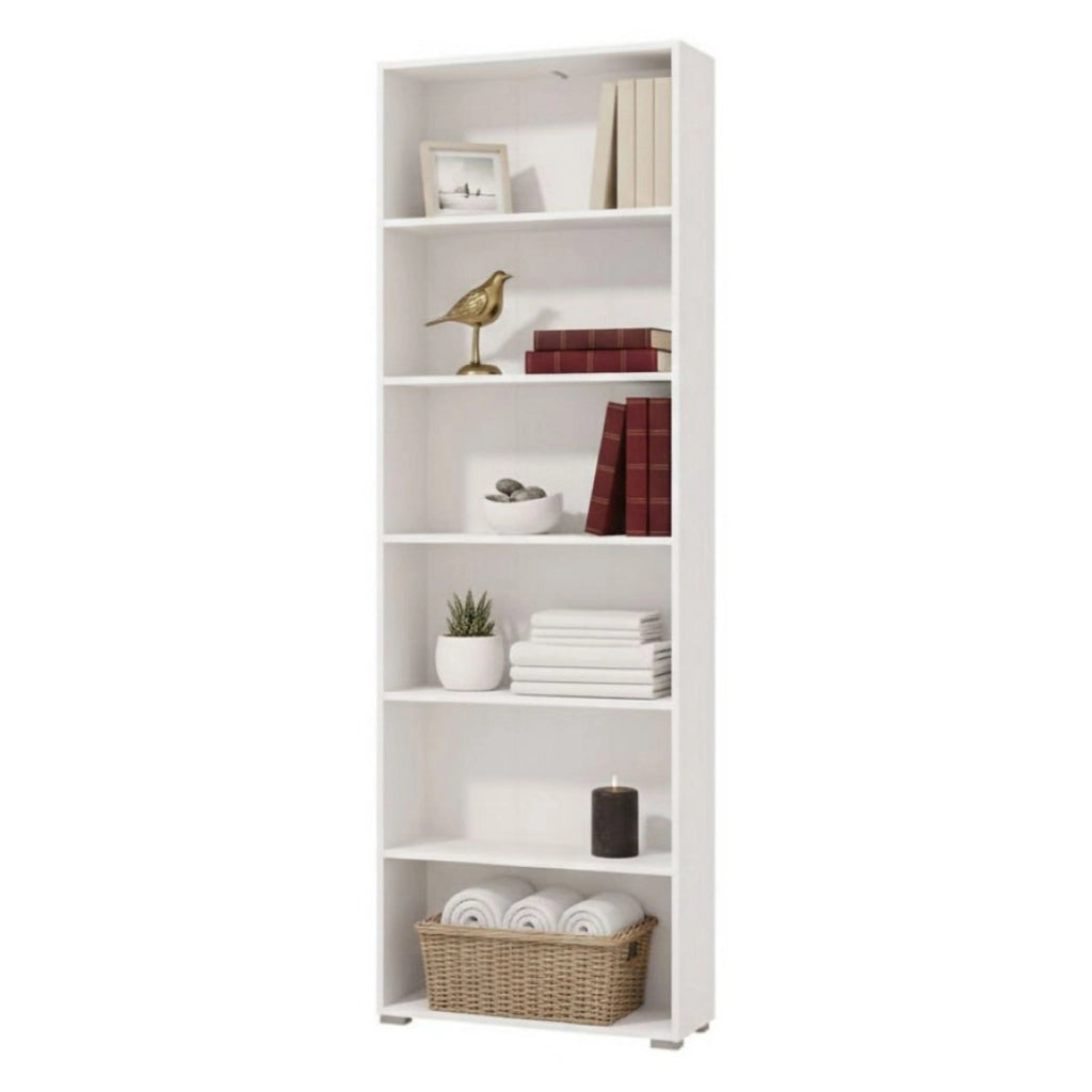 Biblioteca Pramollo, Libreria 5 Ripiani, 70x24.5x211.5h cm Bianco Opaco