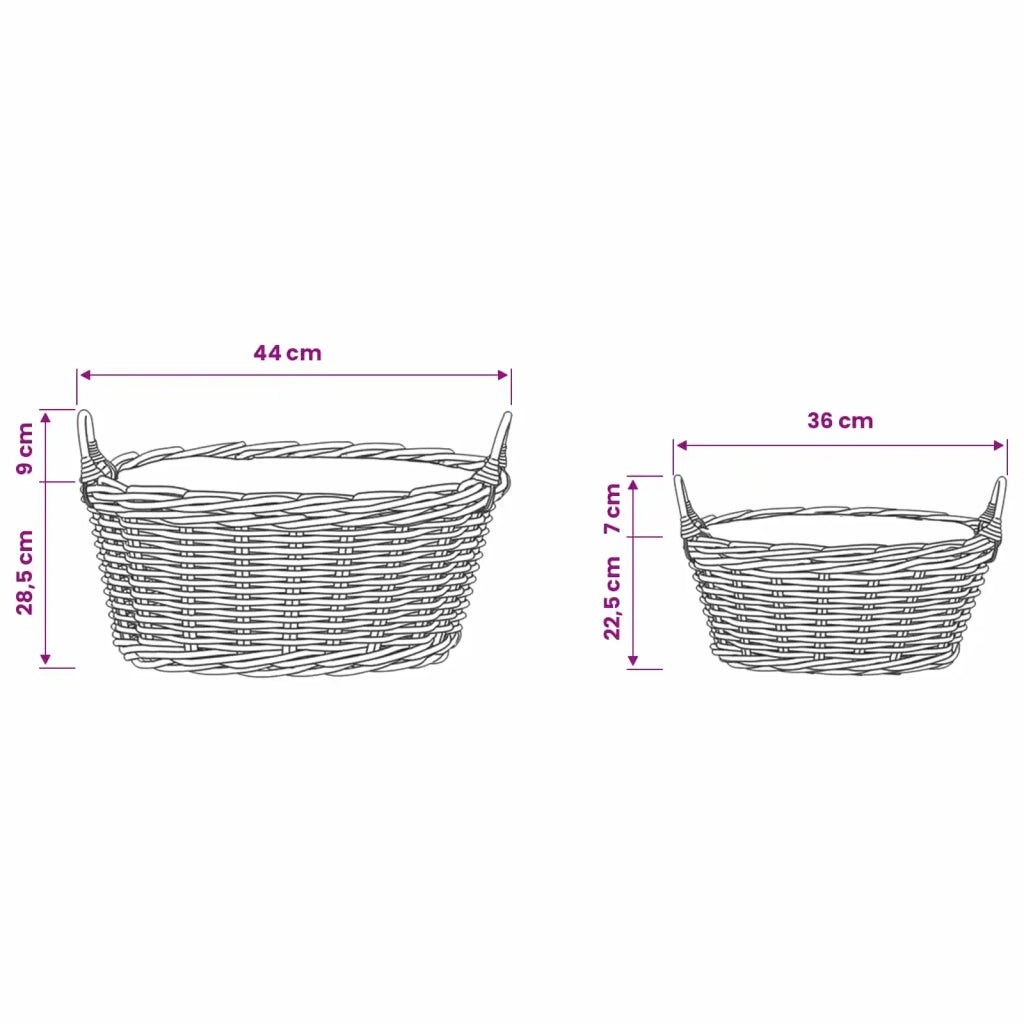 Cesto per Piante con archiviazione 2 pcs Grigio Rattan Lacak 42020963