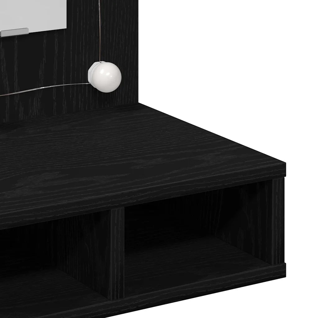 Mobiletto per Specchio | Armadio da bagno Rovere Nero 60 x 31,5 x 62 cm