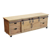Porta tv per soggiorno Industrial in Legno Metallo cm 151x45x52 - HUGHIE