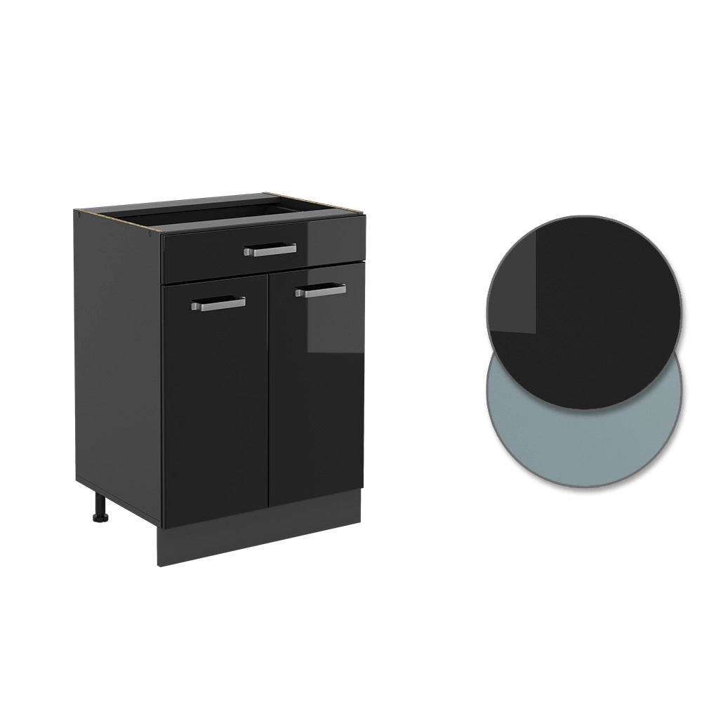 Vicco Base da cucina Nero lucido 60 cm , AP Antracite