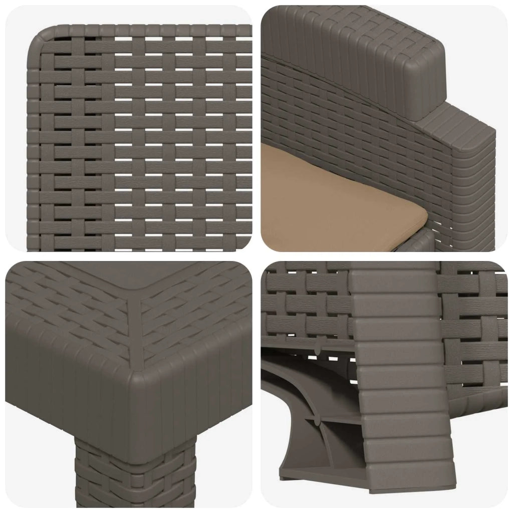 Set da Pranzo per Giardino 7 pz Grigio chiaro e Tortora PP 3430149