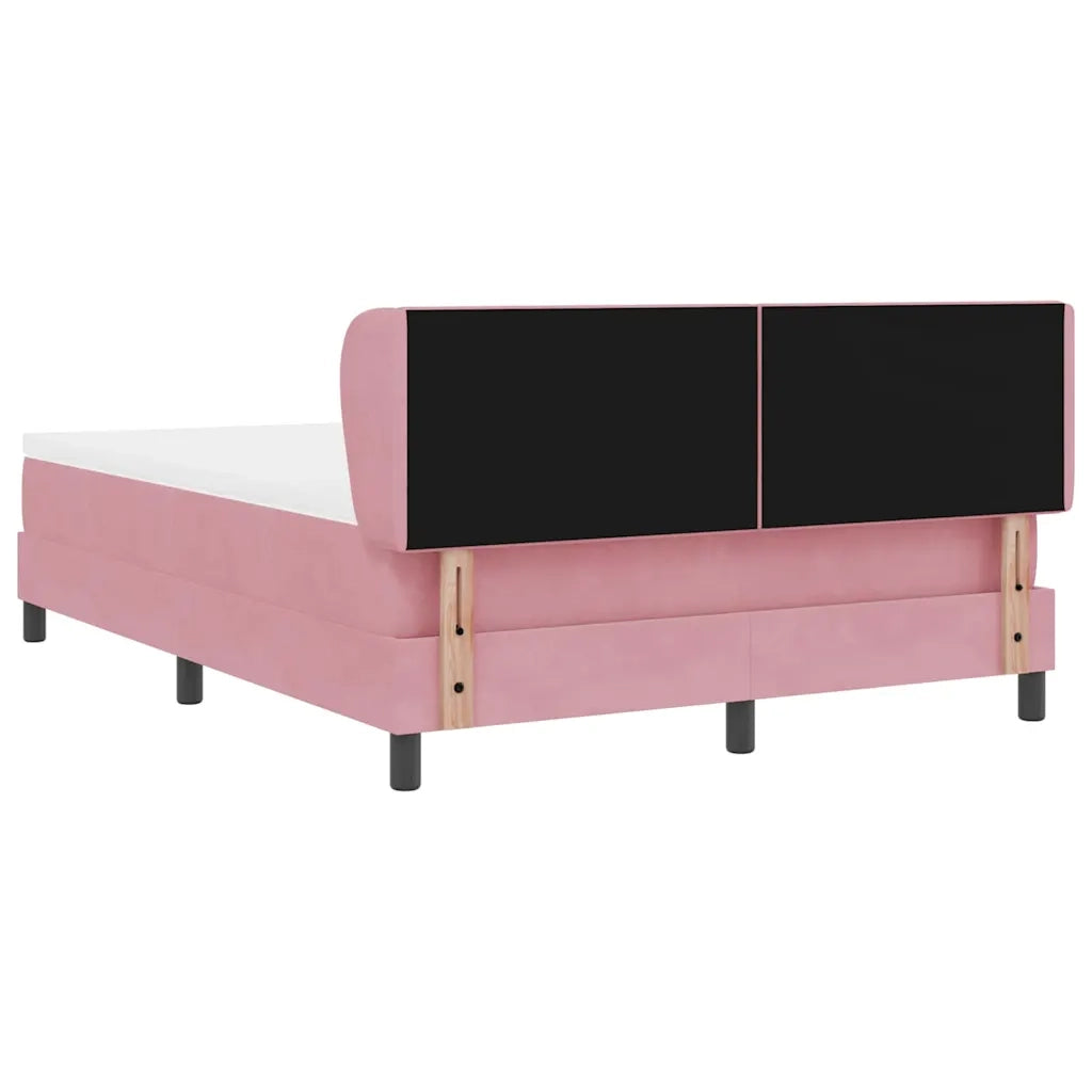 Letto a molle con testiera Rosa 160 x 200 cm Velluto 3340453