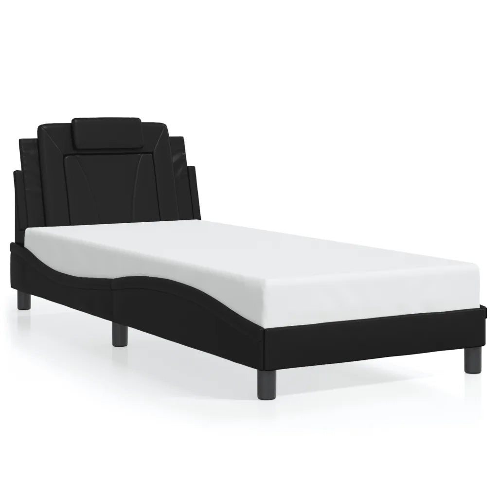 Letto singolo | Letto per adulti | Giroletto Viana con LED senza Materasso Nero 90x200 cm