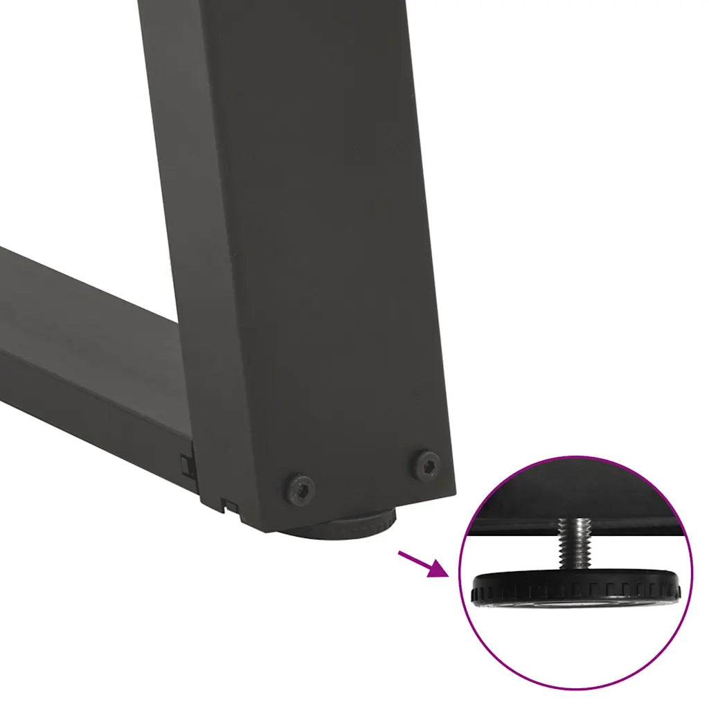 Gambe per tavolo da pranzo a forma di U 2 pz Antracite 70x(72-73) cm Acciaio 4012794
