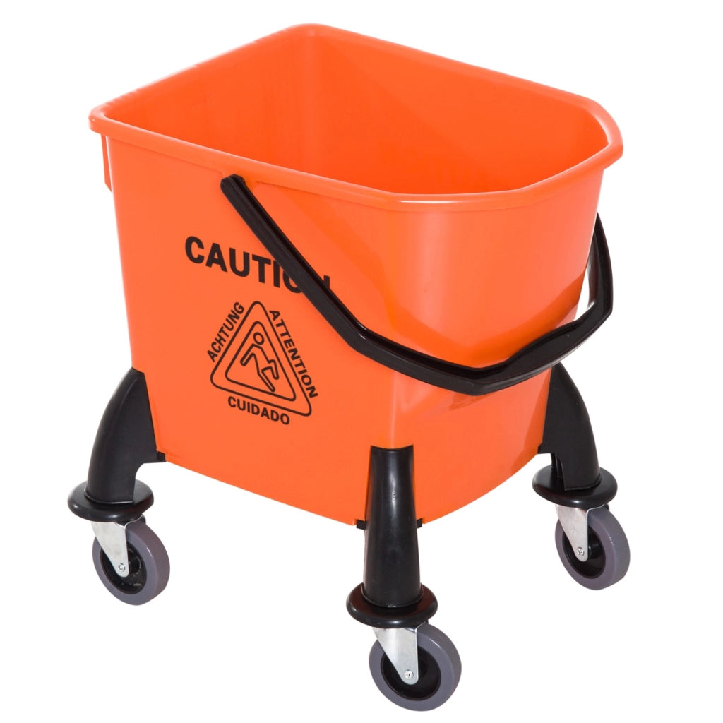 EasyComfort Carrello delle Pulizie Professionale Capacità 26L Strizzatore Rimovibile con Ruote 44 × 36 × 90cm Arancione