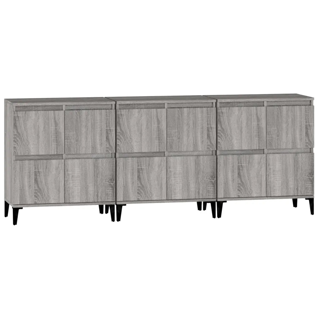 Credenze 3pz | Madia | Buffet da pranzo | Armadio da pranzo Grigio Sonoma 60x35x70 cm in Legno Multistrato