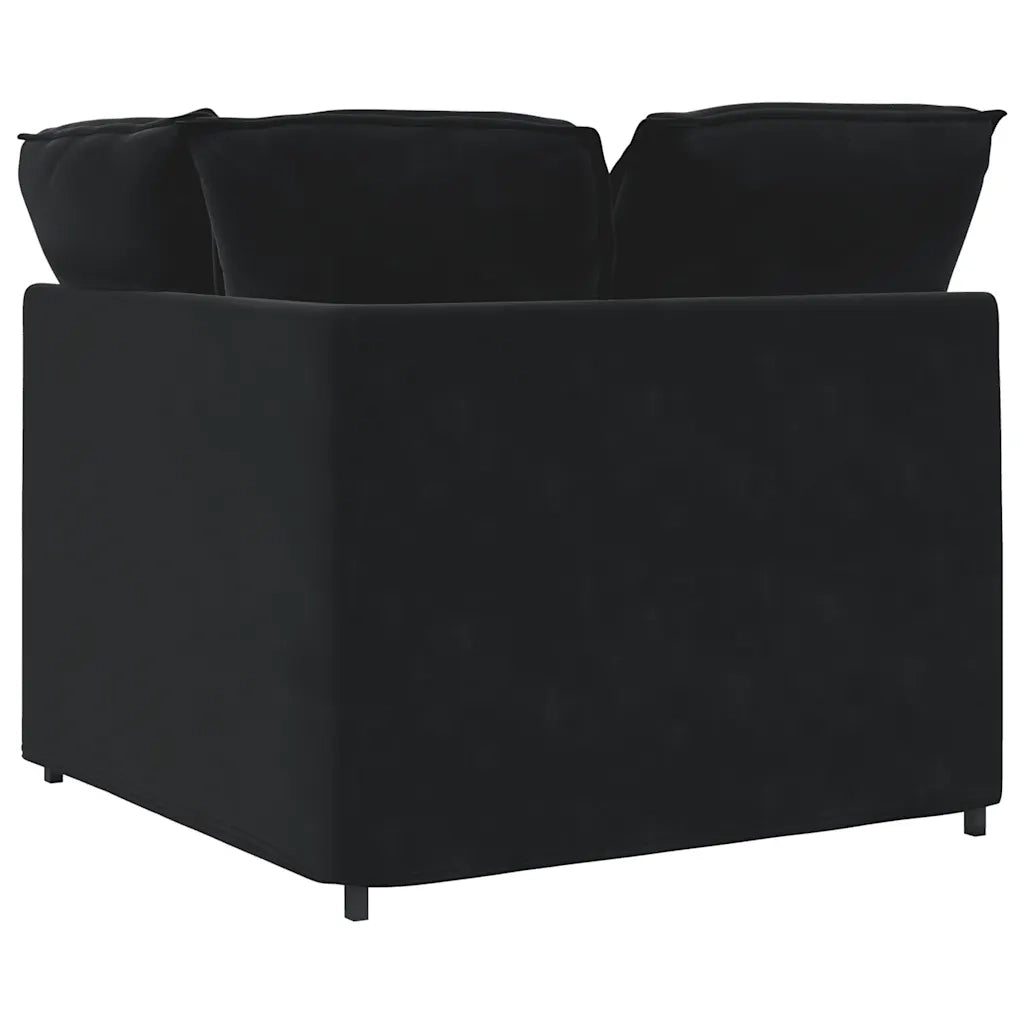 Modulo Angolare Divano Modulare con Cuscini Nero 100 cm 4104464