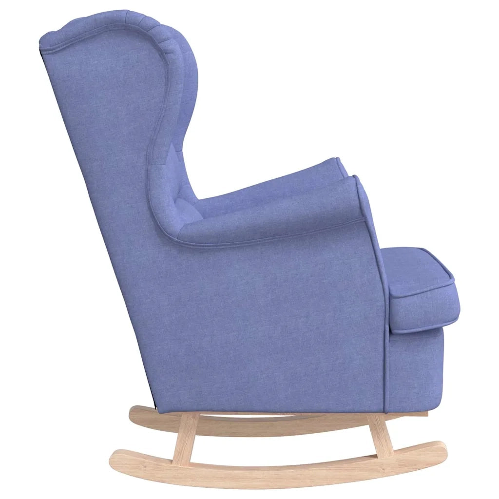 Poltrona | Sedia a Dondolo Jeans Blu 74x90x102 cm in Tessuto
