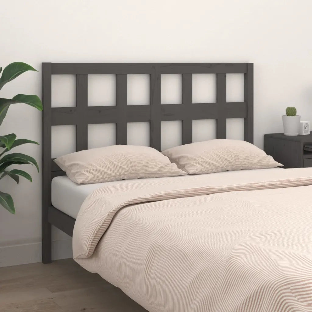 Testiera | Testata per Letto Grigia 205,5x4x100 cm Legno Massello di Pino