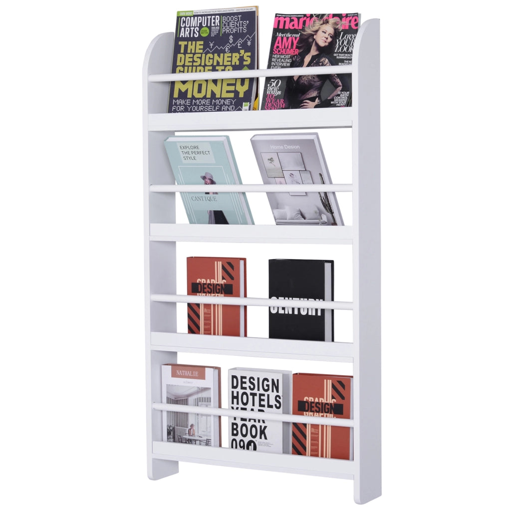 Libreria a Muro 4 Ripiani ¨C Xylo ¨C Bianco 59x12x113cm
