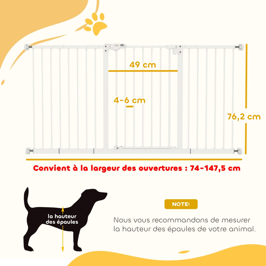 Cancello per Animali ¨C Minimal ¨C Bianco 3 Estensioni