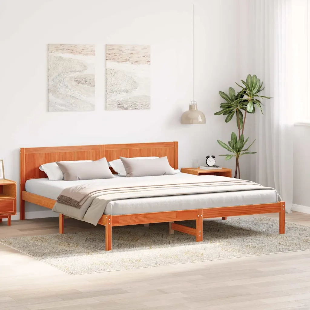 Struttura del letto Marrone 180 x 200 cm Legno massello di pino 872181