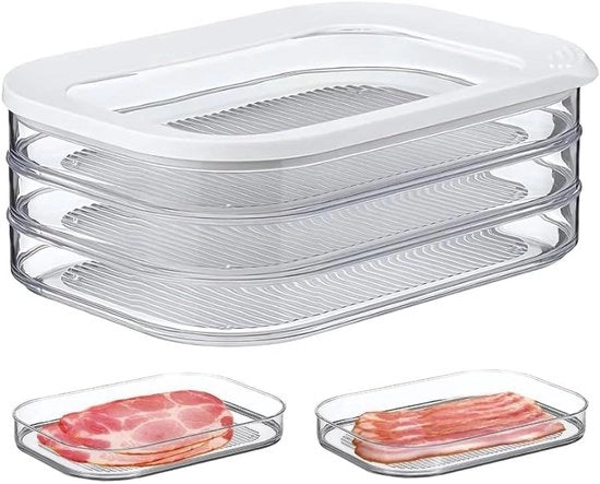 Contenitore per carne refrigeratore – Contenitore per carne da asporto con coperchio, contenitore per alimenti BPA-free