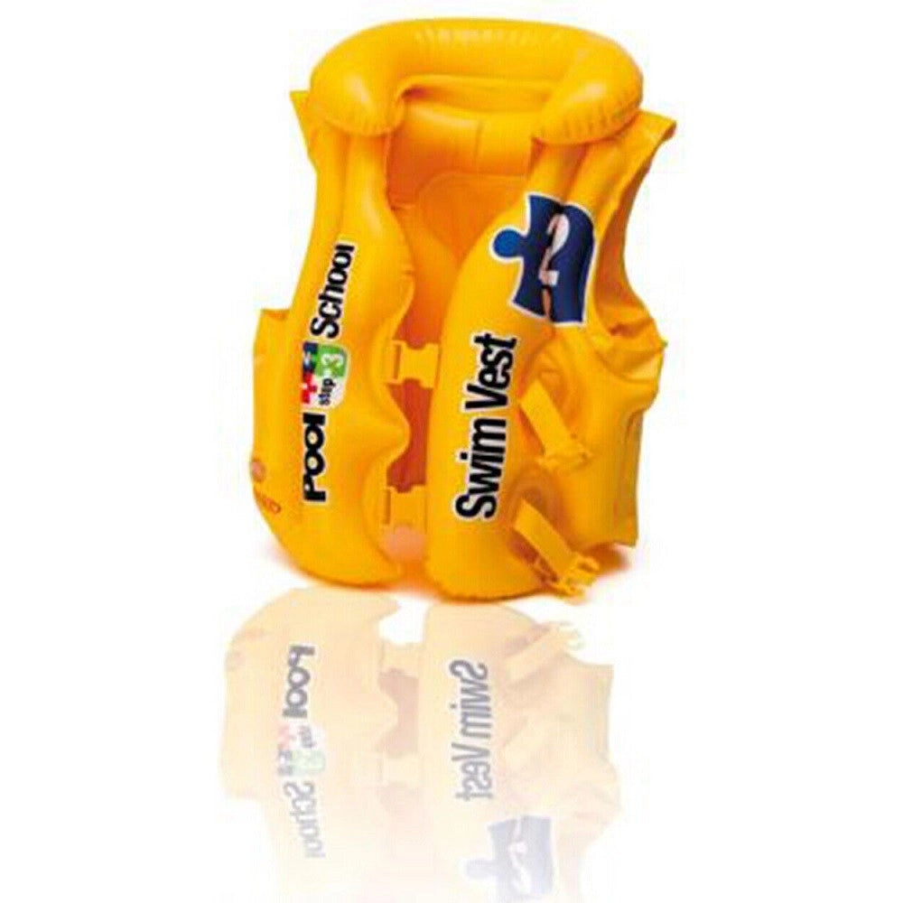 Trade Shop - Giubbotto Giubbino Pool School Salvagente Gonfiabile 50x47cm Bambini Nuoto 58660 -