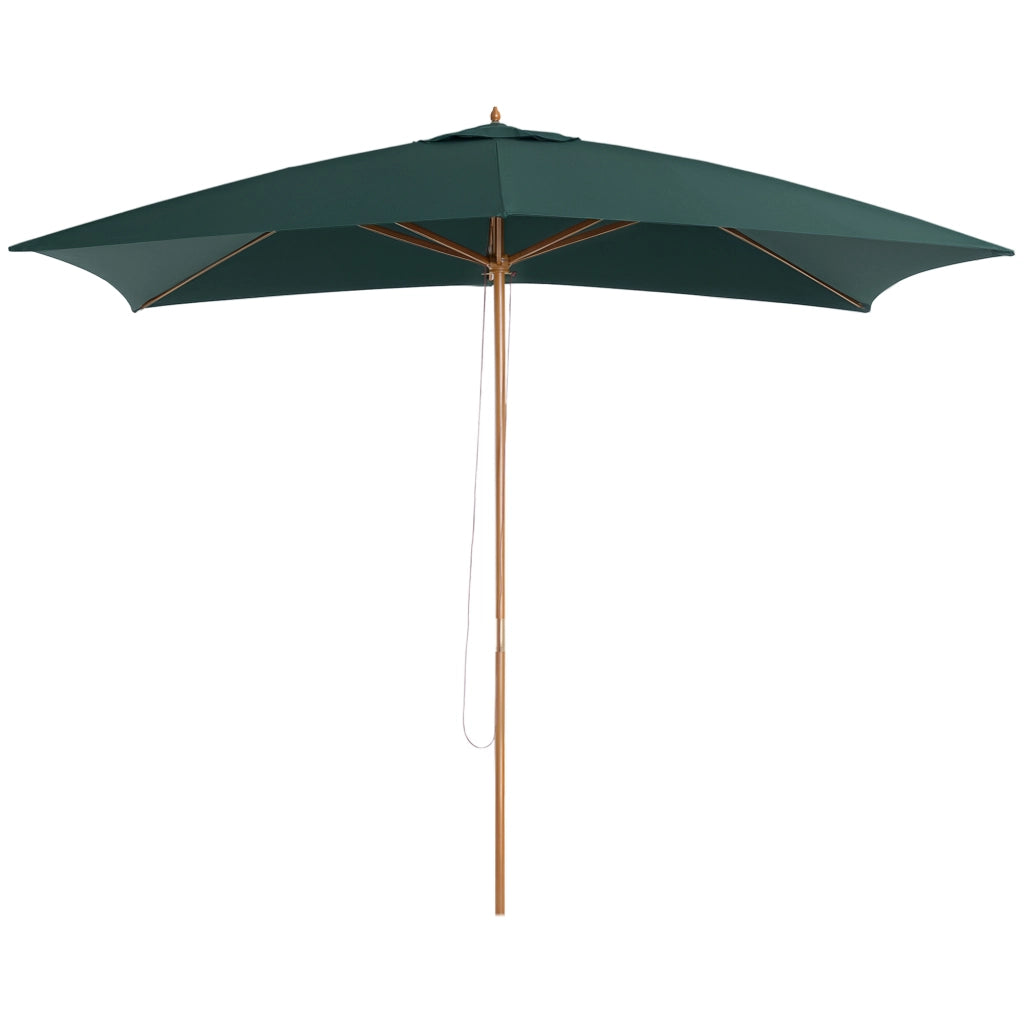 Ombrellone 2x3 m da Giardino in Legno Laccato e Bamb¨´ con Copertura Rimovibile, Verde Scuro