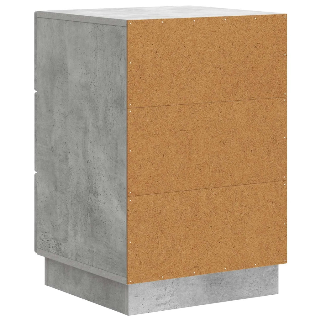 Comodino | Armadio da Notte | Mobiletto da notte con cassetto Grigio Cemento 43 x 41 x 63,5 cm