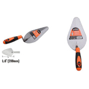 Trade Shop - Cazzuola In Acciaio 200mm 8" Manico Antiscivolo Spatola Pesca Per Muratore 90493 -