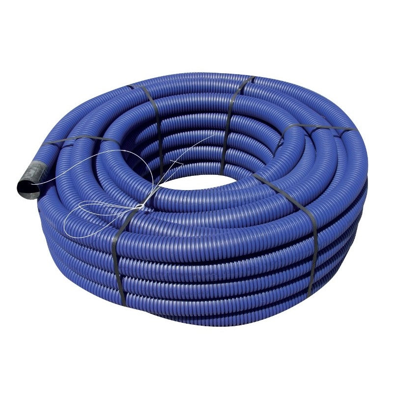 TUBO CORRUGATO CON TIRAFILO BLU Ø 25 mm - rotolo 50 mt - 50 metrilineari