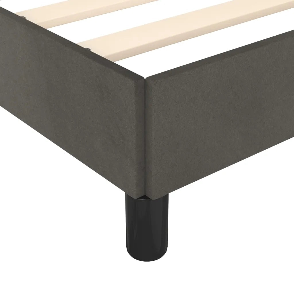 Giroletto senza Materasso Grigio Scuro 140x200 cm Velluto 347325