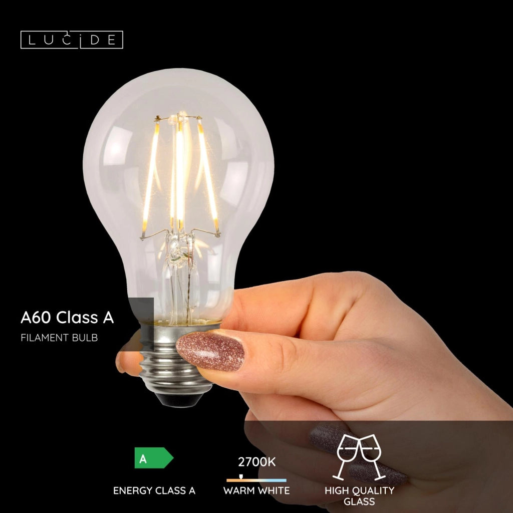 Lampadina LED filament sferica E27 7W 2700K Lucide