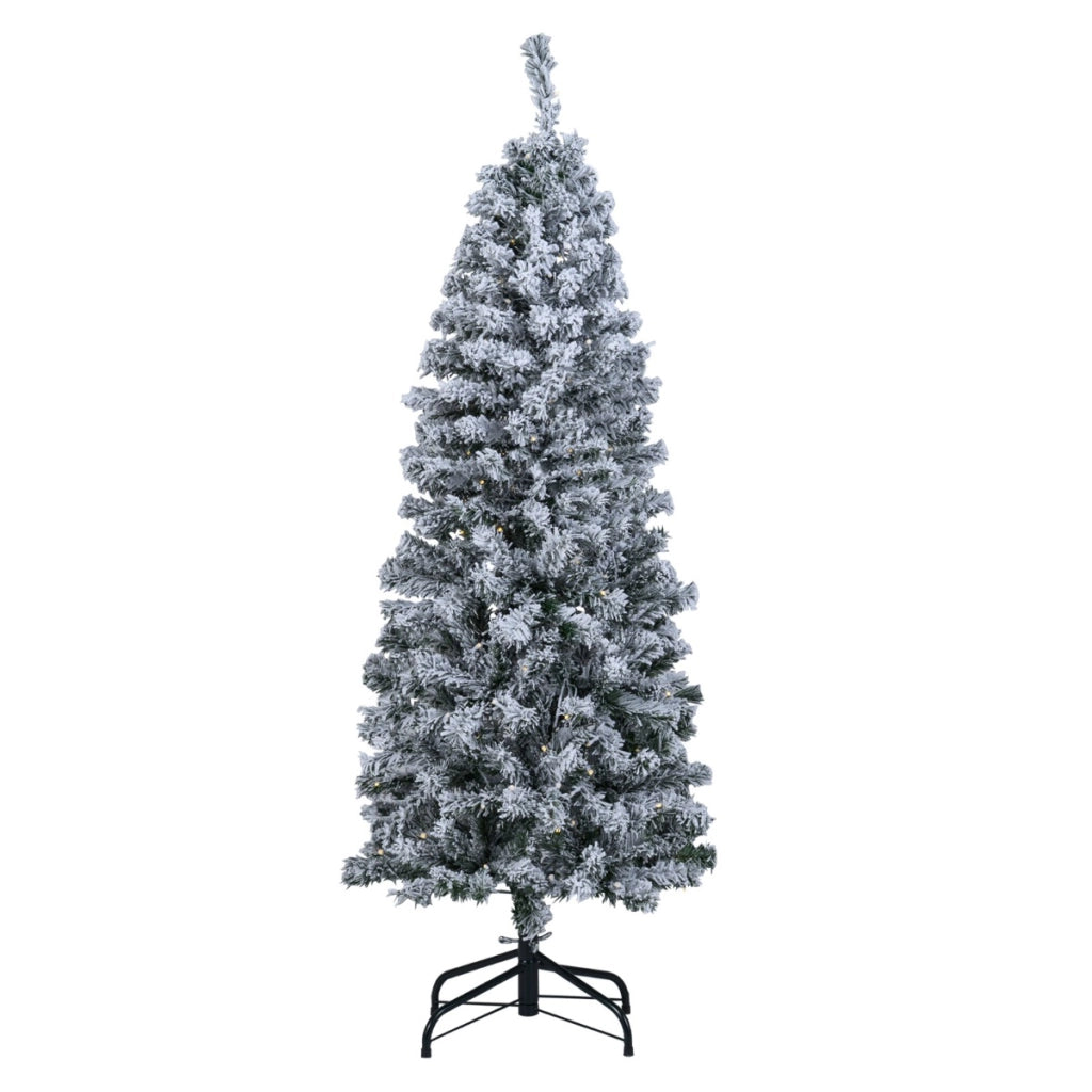 Albero di 150cm natale illuminato decorazione natalizia per casa e ufficio, Albero base in metallo pieghevole-Alberi di Natale