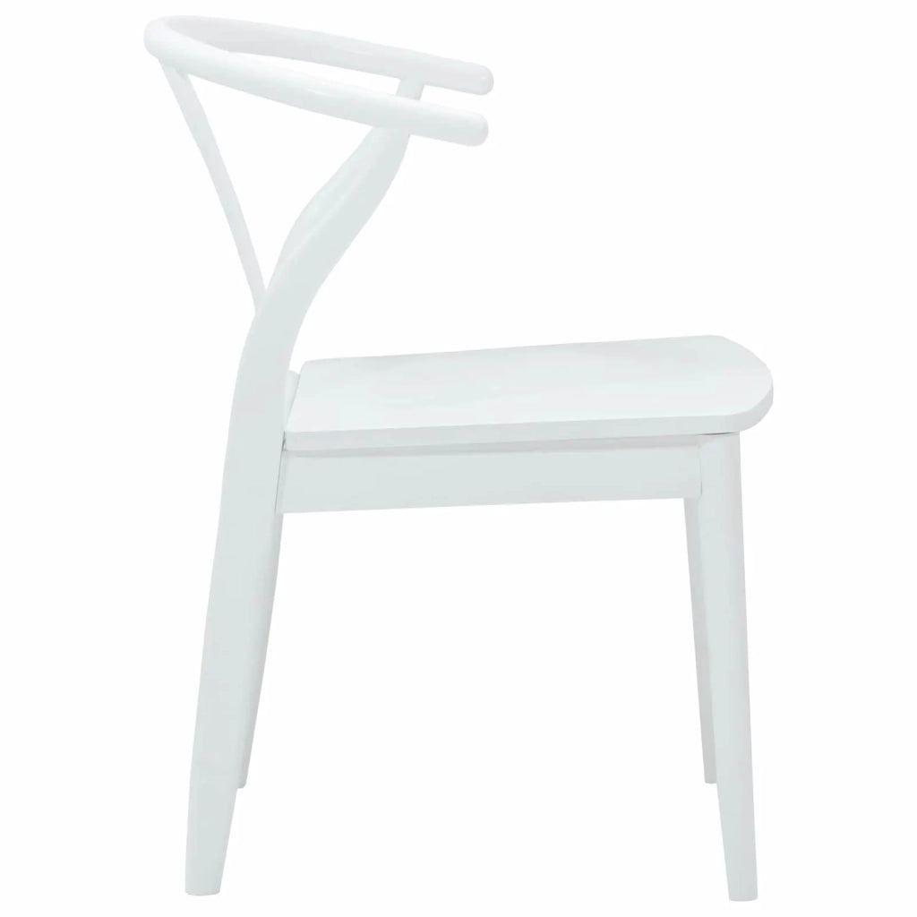 Sedia da pranzo 2 pz | Sedie da cucina Bianco e Bianco Legno di gomma solido