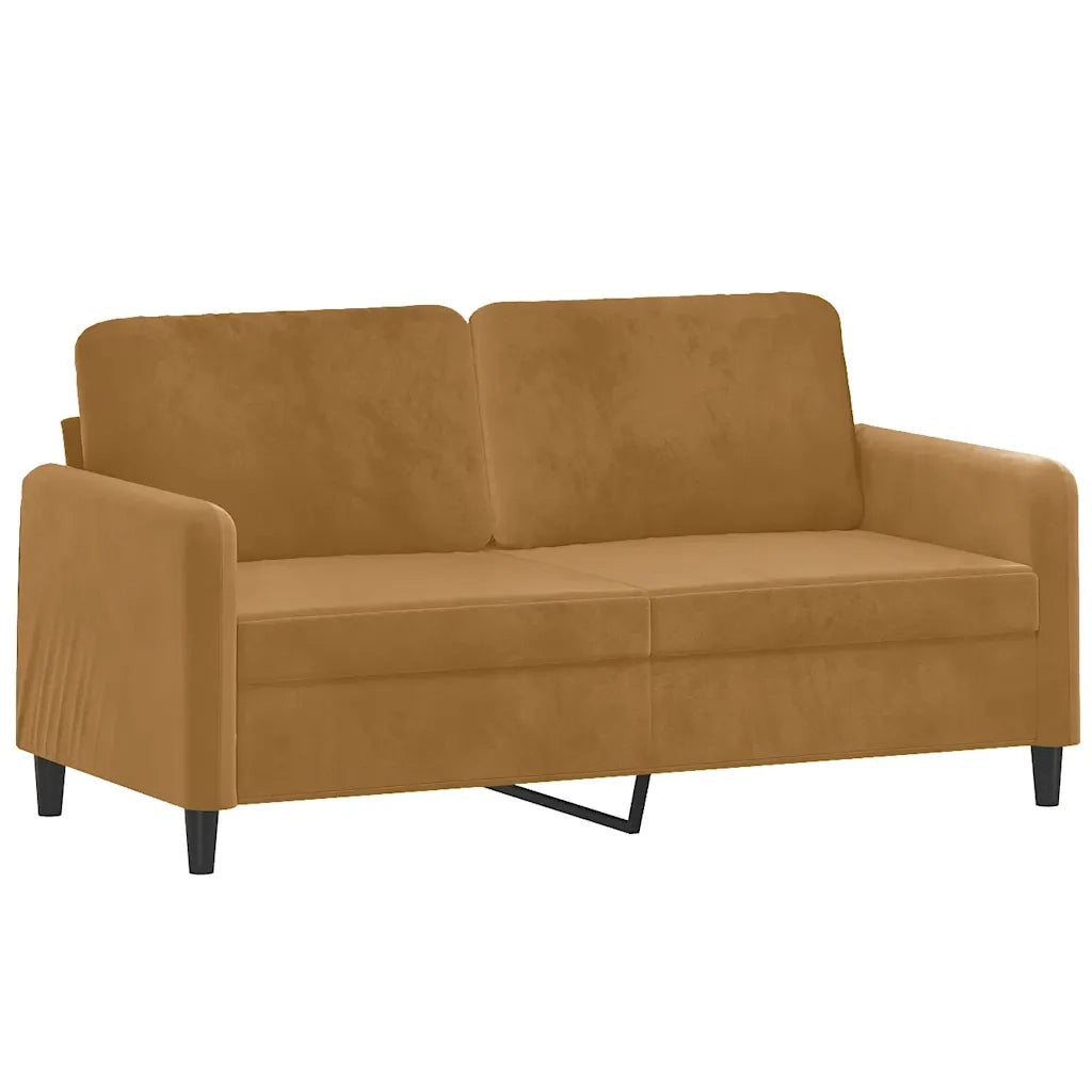 Divano a 2 Posti Marrone 140 cm in Velluto 359449