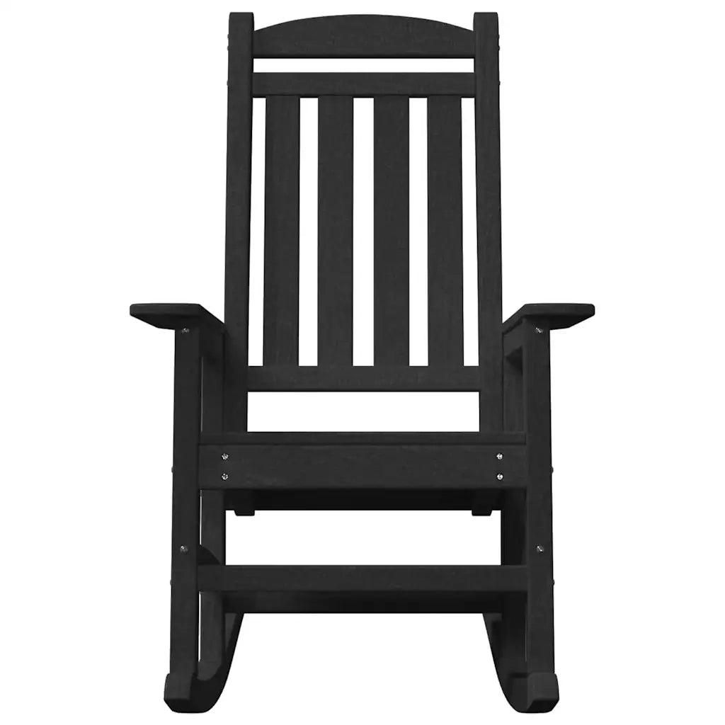 Sedia a dondolo da Giardino | Sedie da Esterno Nero 92 x 70 x 108cm HDPE