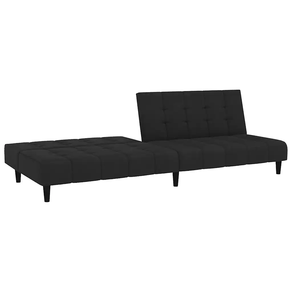 Divano Letto a 2 Posti Nero in Velluto 375769
