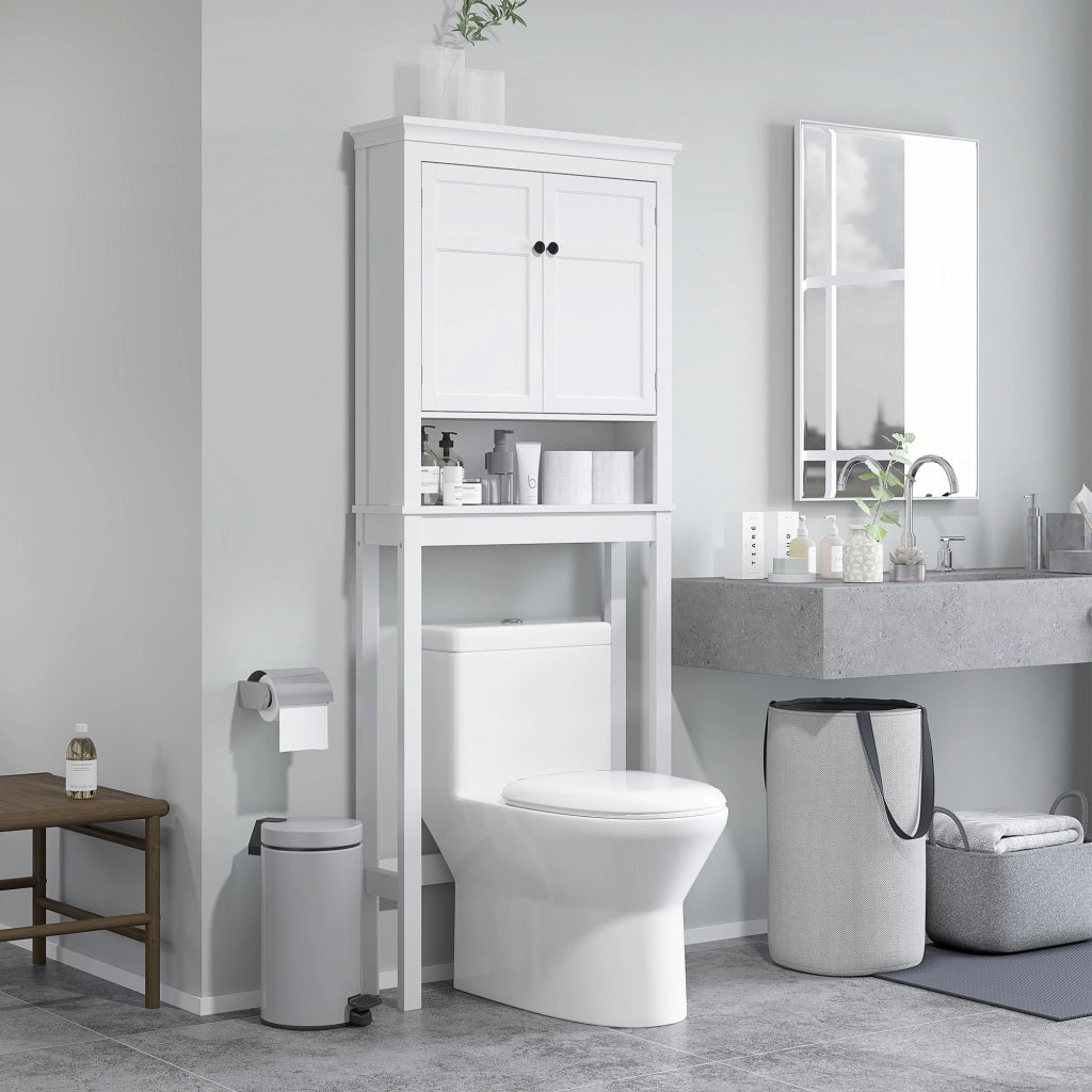 Mobile Bagno 2 Ante Sospeso con Ripiani Regolabili ¨C Minimal ¨C Bianco