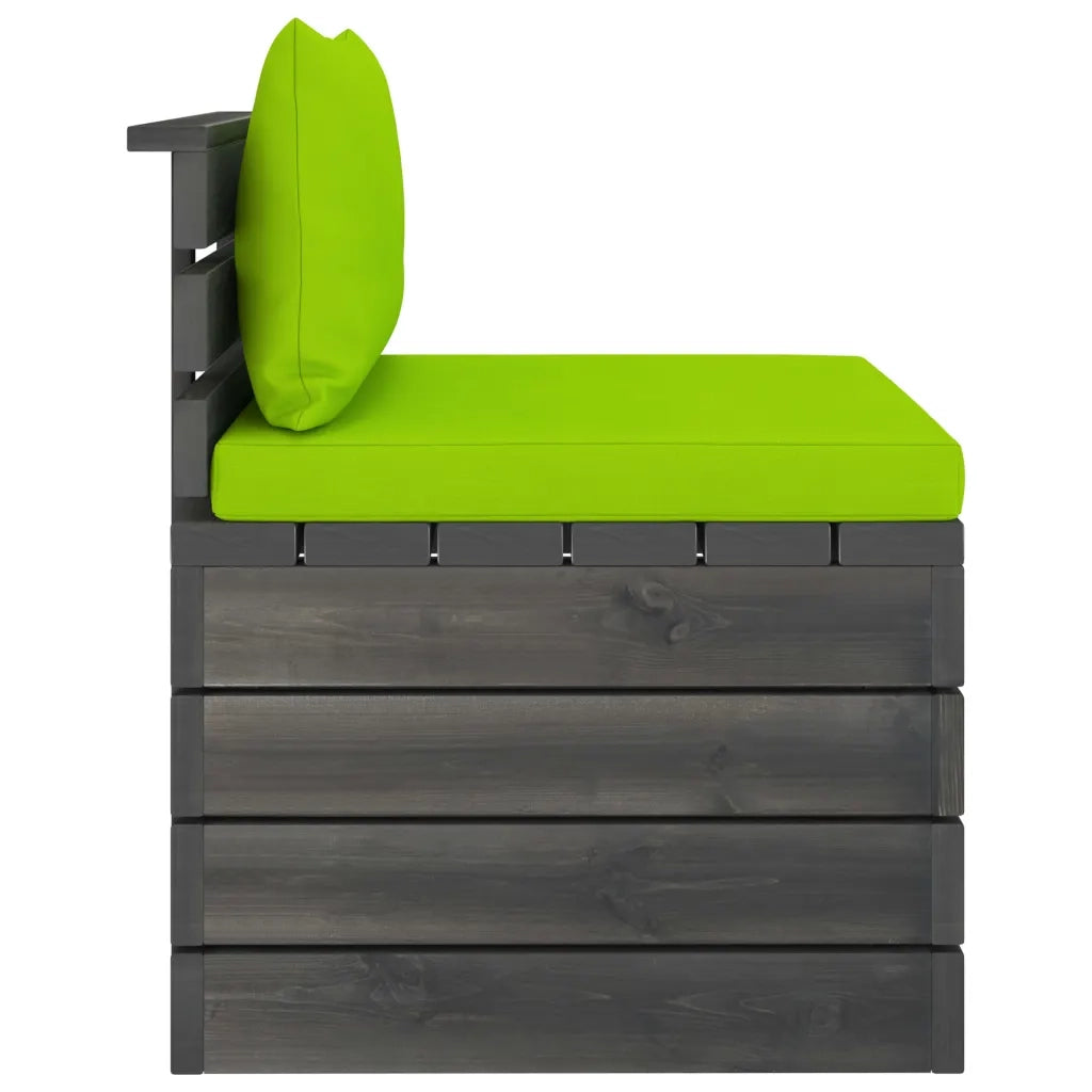 Set Divani da Giardino su Pallet 2 pz | Set Salotto da Giardino con Cuscini Massello Pino