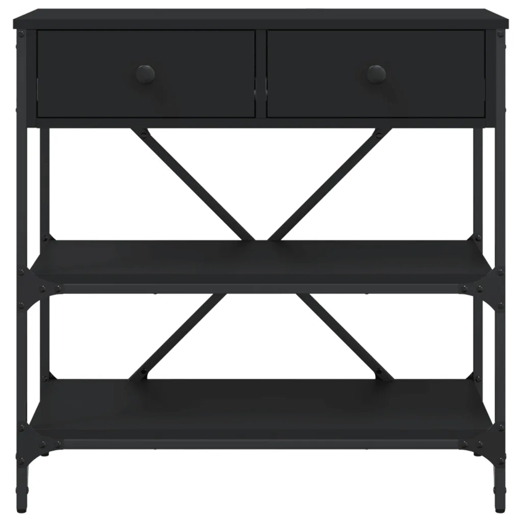 Tavolino Consolle-Tavolino da soggiorno-Tavolo Nero 75x34,5x75 cm in Legno Multistrato 680146