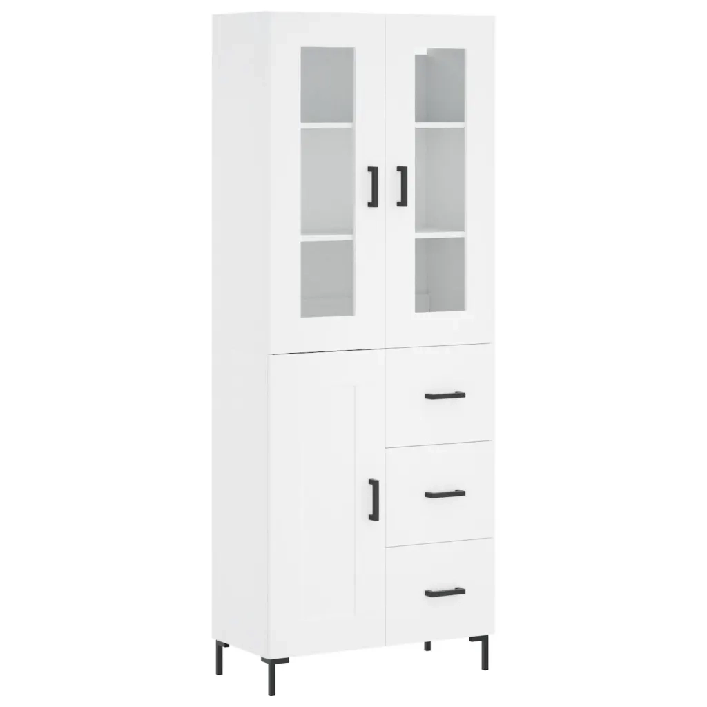 Credenza | Madia | Buffet da pranzo | Armadio da pranzo Bianca 69,5x34x180 cm in Legno Multistrato