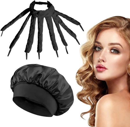 Set di fasciatura per capelli - 2 pezzi Octopus - Benda per capelli in cotone - Set di notte confortevole - Senza calore per onde naturali - Adatto per capelli lunghi - Set di bende per capelli