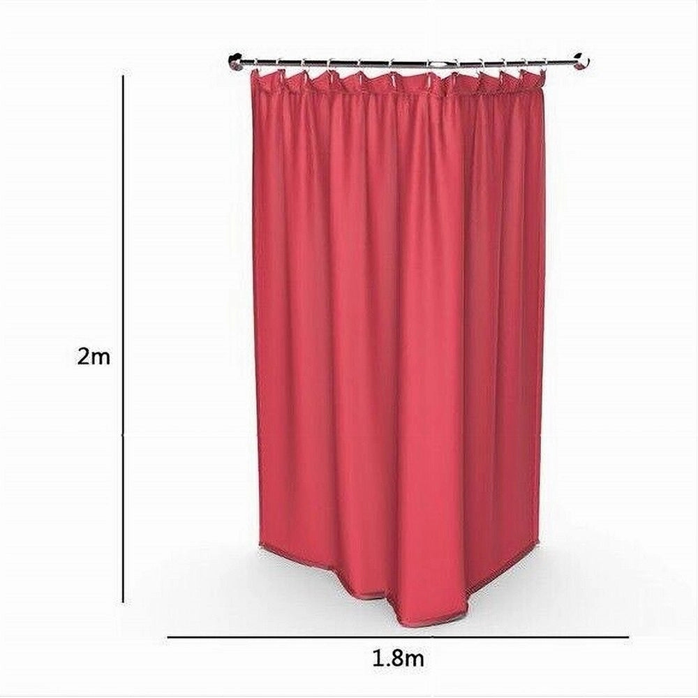 Trade Shop - Tenda Doccia Antimuffa Impermeabile 180 X 200 Cm Con Anelli Bagno Rossa 69933 -