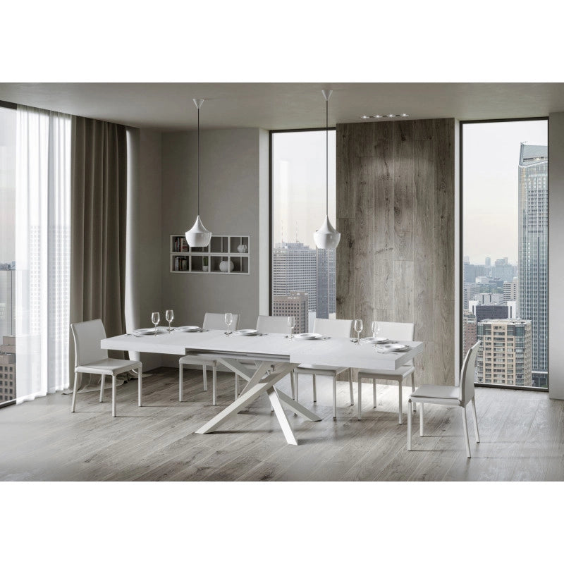 Tavolo allungabile 160/420x90 cm Volantis telaio Bianche - Bianco Frassino